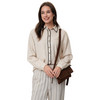 Damen Leinen-Bluse mit Knopfleiste