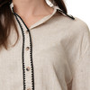 Damen Leinen-Bluse mit Knopfleiste
