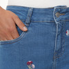 Damen Jeans-Shorts mit Stickerei