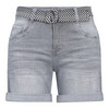 Damen Boyfriend-Jeansshorts mit Gürtel