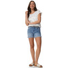 Damen Boyfriend-Jeansshorts mit Gürtel