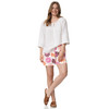 Damen Leinen-Shorts mit Blumen-Print
