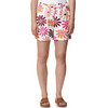 Damen Leinen-Shorts mit Blumen-Print