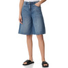 Damen Bermuda-Jeansshorts mit Used-Waschung