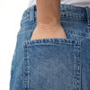 Damen Bermuda-Jeansshorts mit Used-Waschung