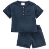 Baby Musselin-Set mit Shirt und Shorts
