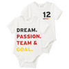2 Baby Bodys im Fußball-Design