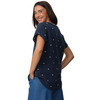 Damen Musselin-Bluse mit Herz-Stickerei