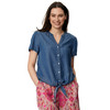 Damen Bluse in Denim-Optik