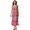 Dames maxi-jurk met all-over patroon
