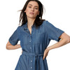 Damen Maxikleid in Denim-Optik