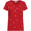 Damen T-Shirt mit Stickerei rot