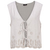 Damen Leinen-Weste mit Bindebändern