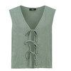 Damen Leinen-Weste mit Bindebändern