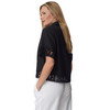Damen Leinen-Bluse mit Spitze