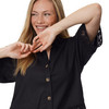 Damen Leinen-Bluse mit Spitze