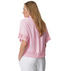 Damen Leinen-Bluse mit Spitze