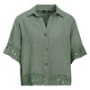 Damen Leinen-Bluse mit Spitze
