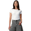 Damen T-Shirt mit Ringelsaum