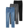 3 Mädchen Jeggings mit Stretch-Bund grau / blau / schwarz