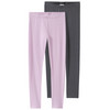 2 Mädchen Leggings mit Bio-Baumwolle helllila / dunkelgrau
