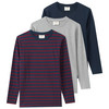 3 Jungen Langarmshirts im Basic-Look dunkelrot