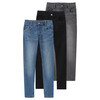 3 Jungen Slim-Jeans im 5-Pocket-Style grau / blau / schwarz