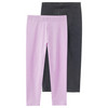 2 Baby Leggings aus Bio-Baumwolle helllila / dunkelgrau