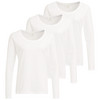 3 Damen Langarmshirts im Basic-Look weiss