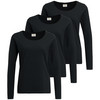 3 Damen Langarmshirts im Basic-Look
