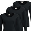 3 Damen Langarmshirts im Basic-Look