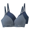 2 Damen Soft-BHs im Set dunkelblau / weiss