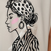 Dames-T-shirt met overslagmouwen