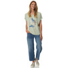 Dames-T-shirt met overslagmouwen