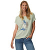 Dames-T-shirt met overslagmouwen