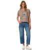 Dames-T-shirt met overslagmouwen