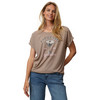 Dames-T-shirt met overslagmouwen