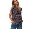 Dames-T-shirt met vaste turn-ups