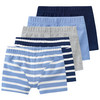 5 Jungen Boxer im Set dunkelblau / hellblau / hellgrau