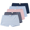 5 Mädchen Pantys aus Bio-Baumwolle hellblau / dunkelblau / rosa