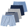 5 Jungen Boxer im Set dunkelblau / hellblau / hellgrau