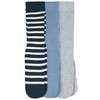 3 Baby Strumpfhosen im Set dunkelblau / blau / hellgrau