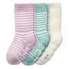 3 Paar Baby Stoppersocken im Set helllila / weiss / türkis