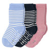 3 Paar Baby Stoppersocken im Set hellblau / rosa / dunkelblau