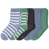 5 Paar Kinder Socken im Set blau / dunkelgrün / dunkelgrau