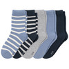 5 Paar Kinder Socken im Set dunkelblau / blau / hellgrau