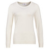Damen Feinstrickpullover Rundhalsausschnitt cremeweiss