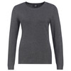 Damen Feinstrickpullover Rundhalsausschnitt dunkelgrau