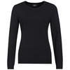 Damen Feinstrickpullover Rundhalsausschnitt schwarz