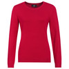 Damen Feinstrickpullover Rundhalsausschnitt rot